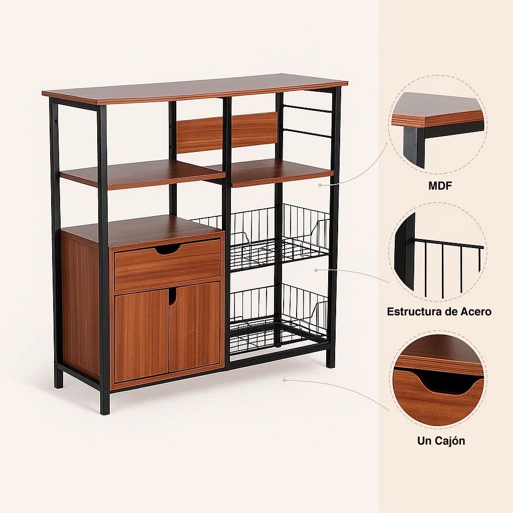 Rack organizador para cocina