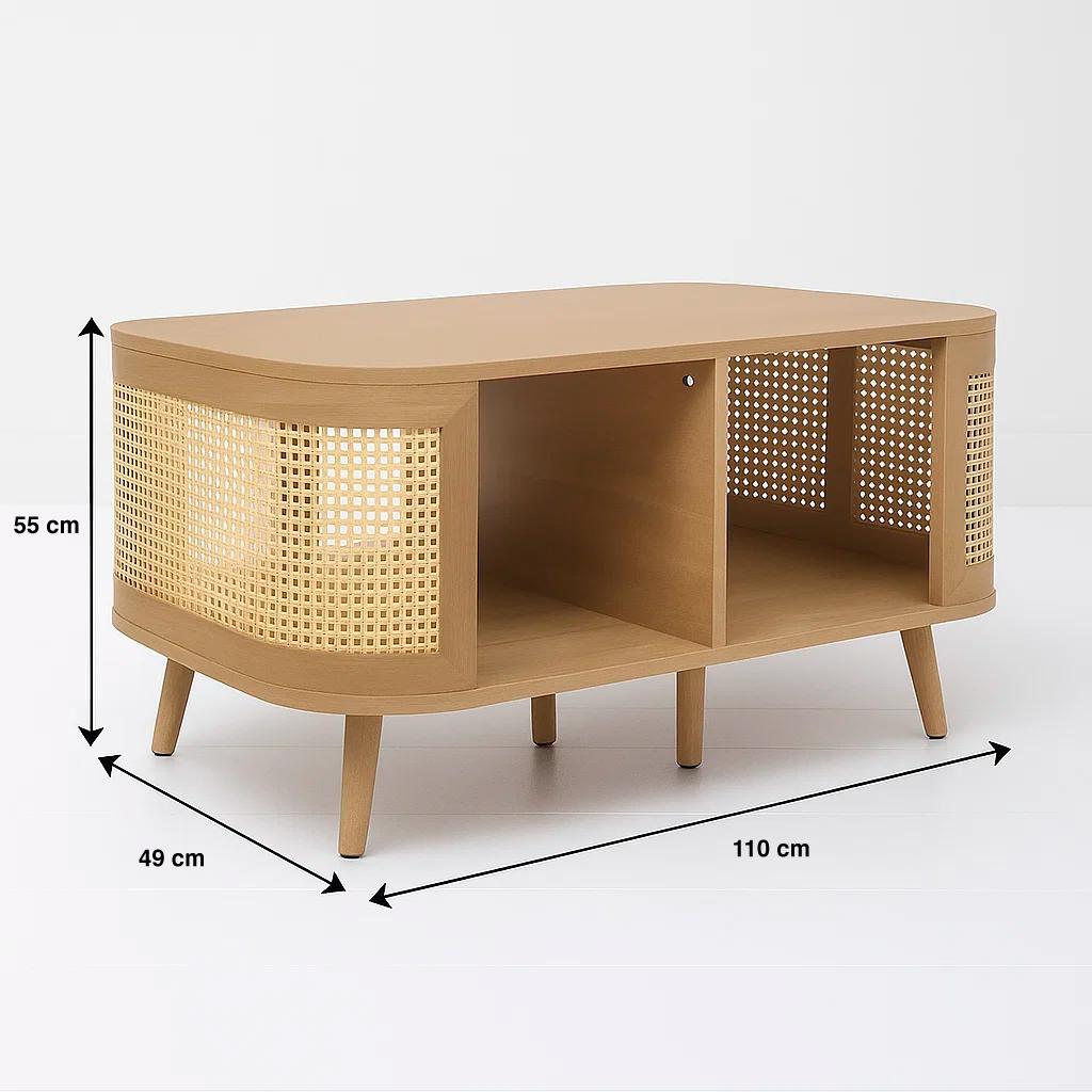 Mesa de Centro Siena Rattan - Natural