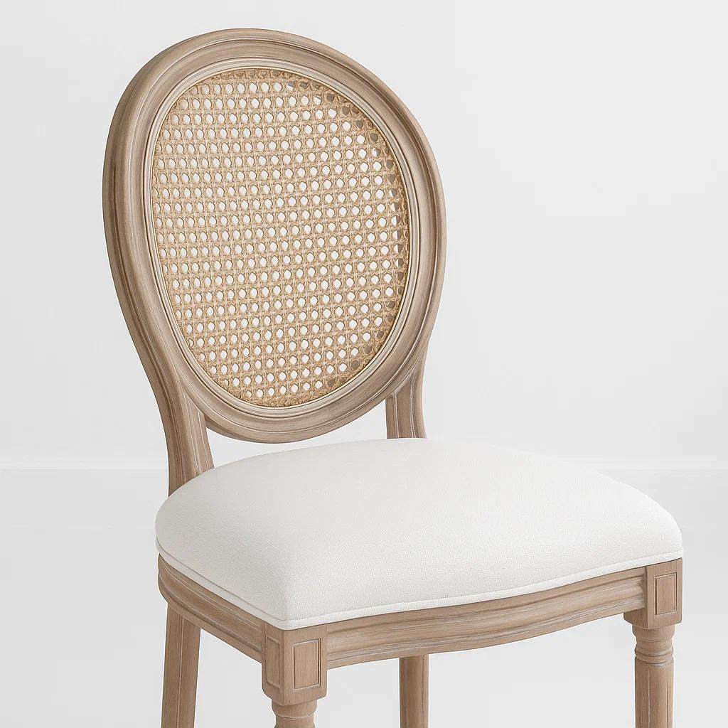 Silla de Comedor Madera Acolchada Luis XV