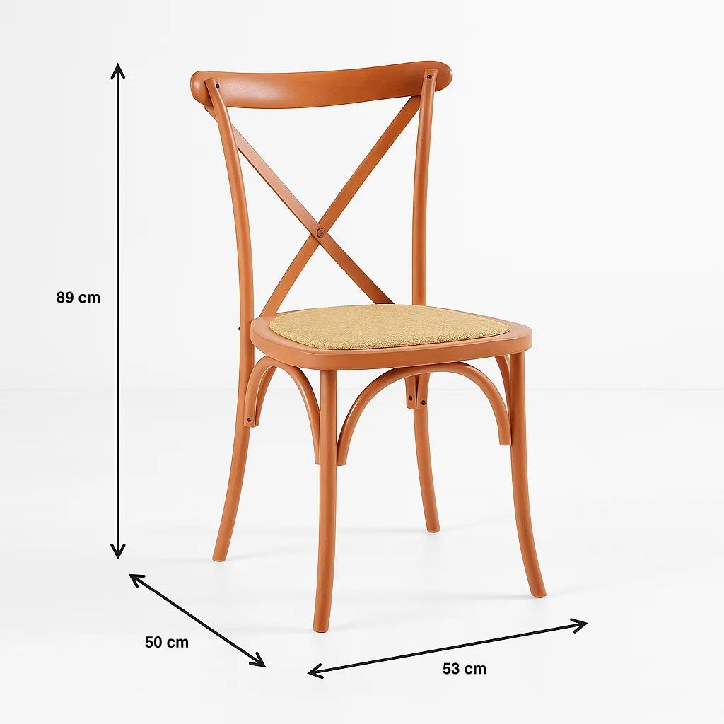 Silla Crossback Madera Rattan Natural
