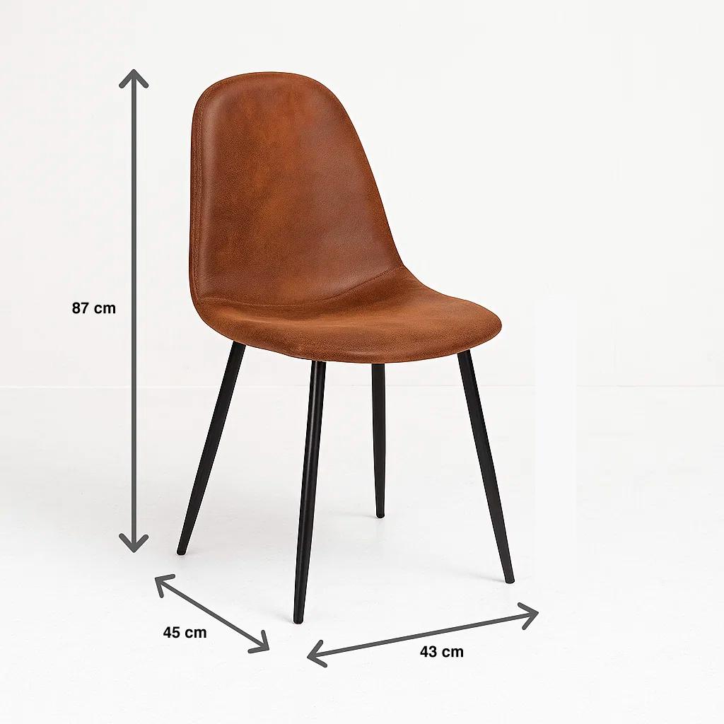 Silla Spoon Ecocuero vintage café oscuro