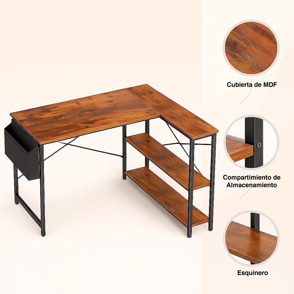 Escritorio Rustik esquinero 120cm