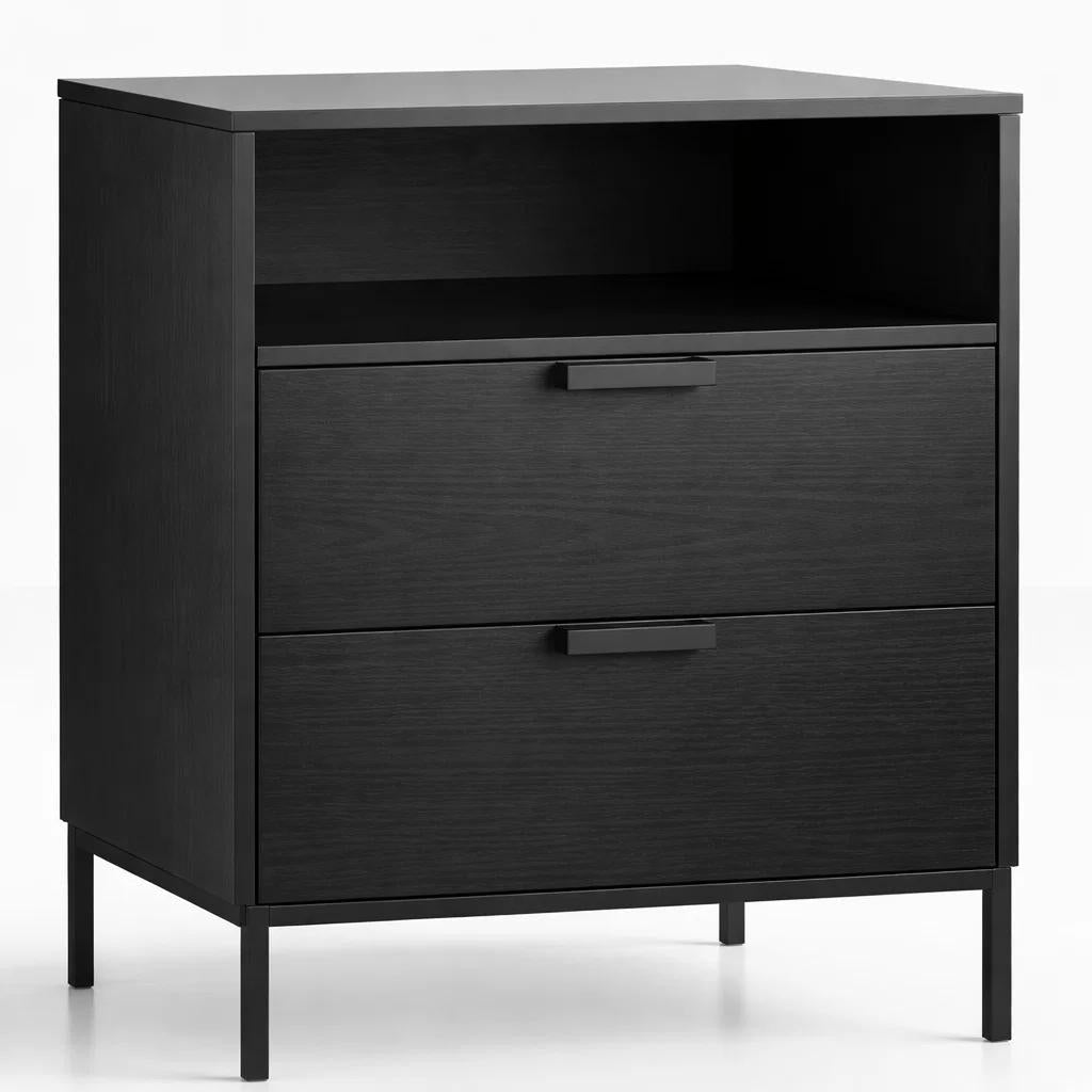 Velador Noir Loft Negro con Patas Metálicas