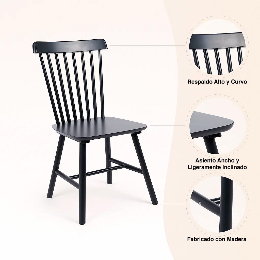 Silla Windsor Madera - Negra