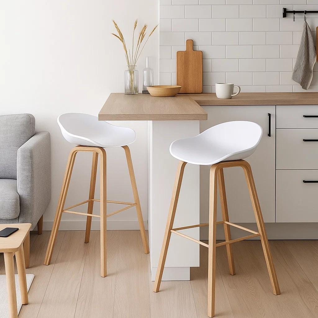 Taburete Piso Bar Nordic - Blanco