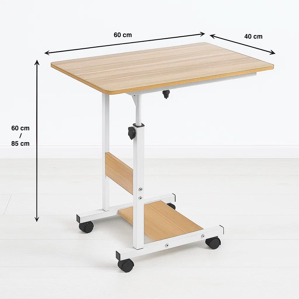 Mesa escritorio ajustable para computador roble