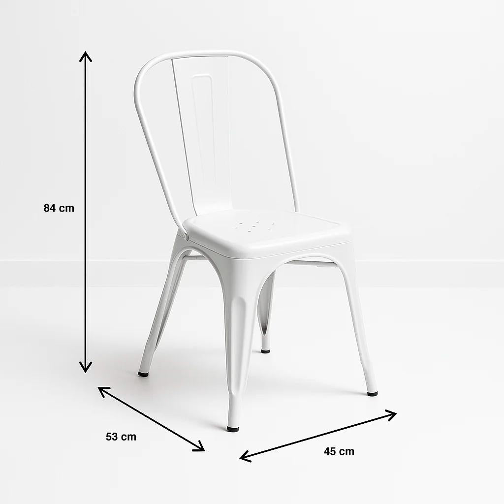 Silla Tolix de Comedor o Terraza Exterior - Blanca