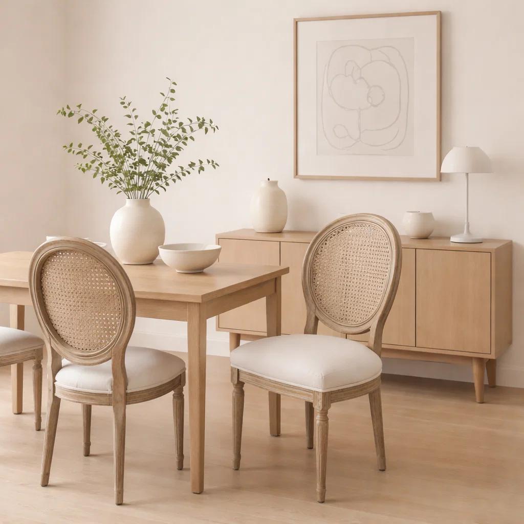 Silla de Comedor Madera Acolchada Luis XV