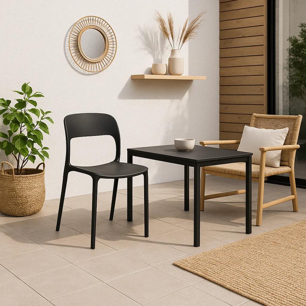 Silla de Comedor o Terraza Alto Tráfico Kentucky - Negra