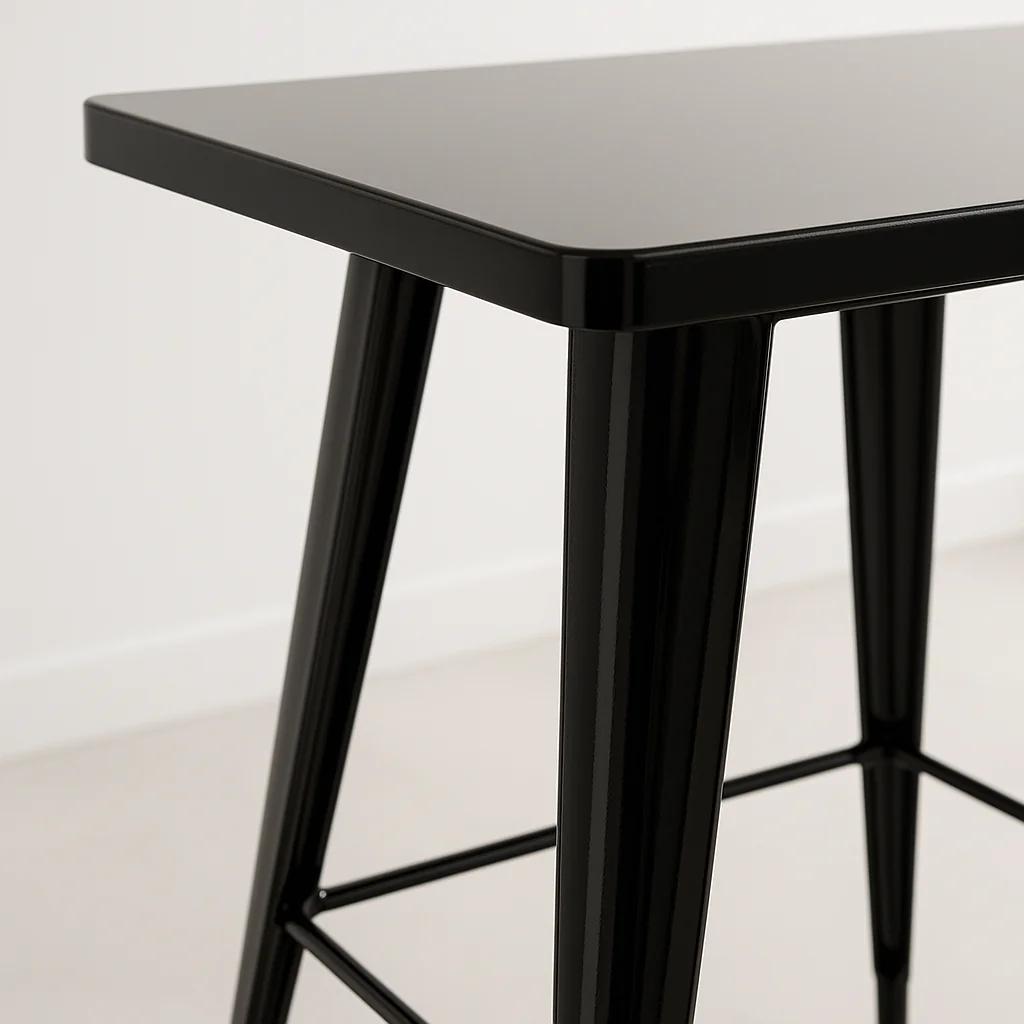 Mesa Tolix de bar o terraza o restaurant 105 cm de alto 60x60cm - Negra