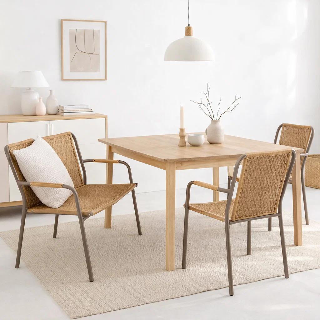 Silla Comedor o Exterior KAMBA Tejido - Color Trigo