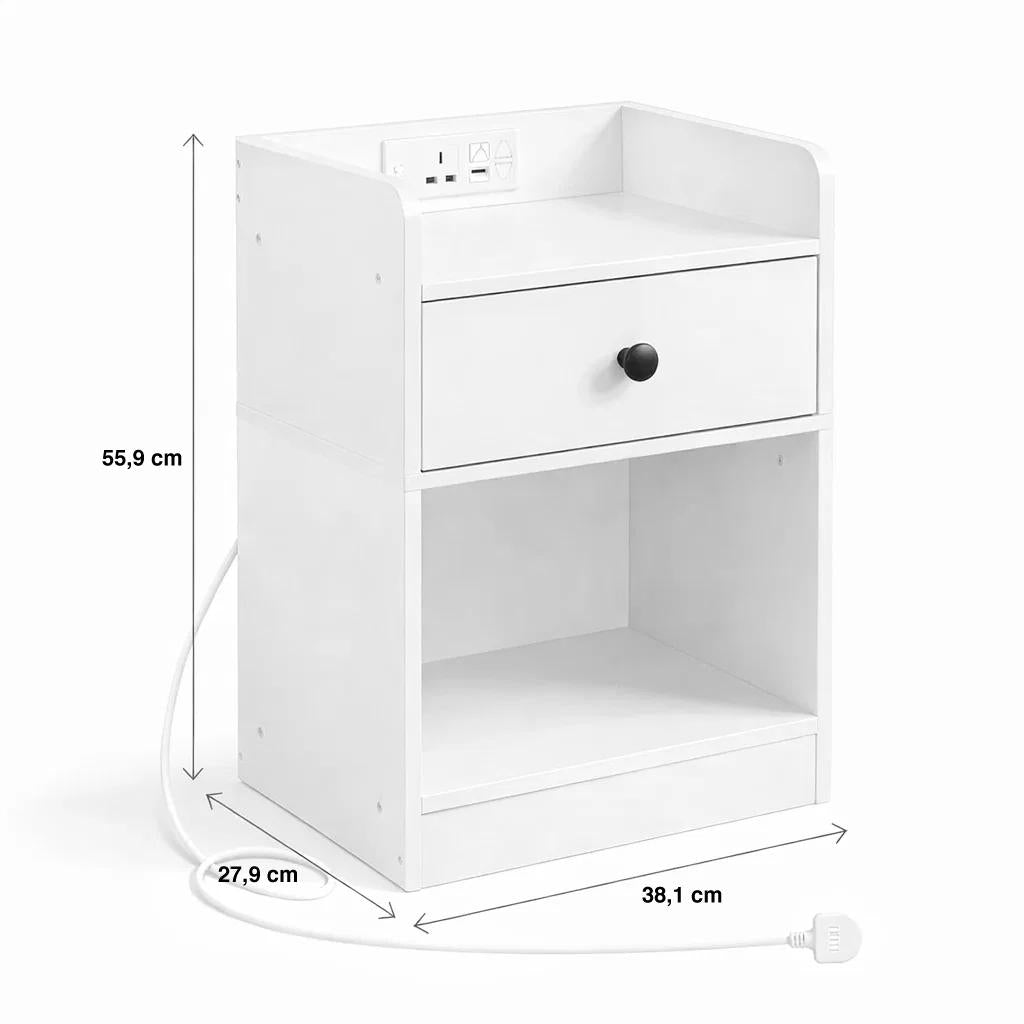 Velador Luma Mini con Enchufe Integrado Compacto - Blanco