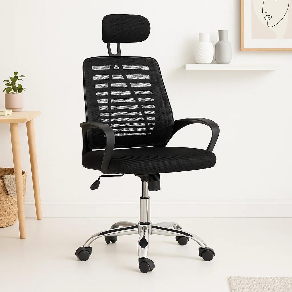 Silla de Oficina Ergos Ergonómica con Cabeza - Negra
