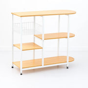 Mesa lateral para cocina de organización 3 niveles madera clara - Blanca