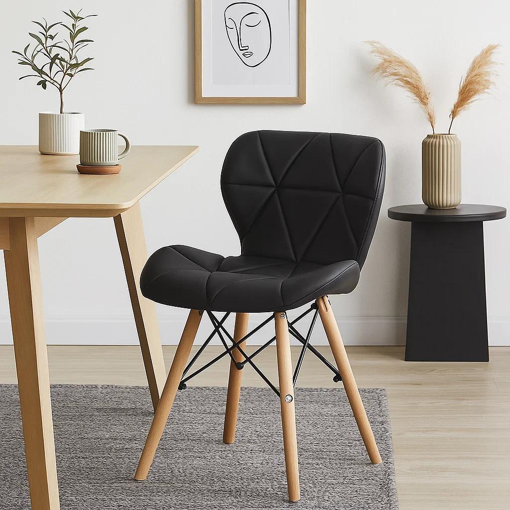 Silla Radar Acolchada Ecocuero - Negra