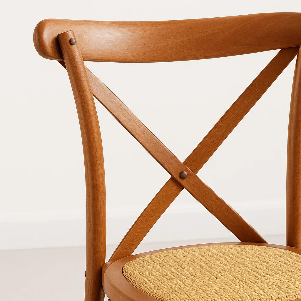 Silla Crossback Madera Rattan Natural
