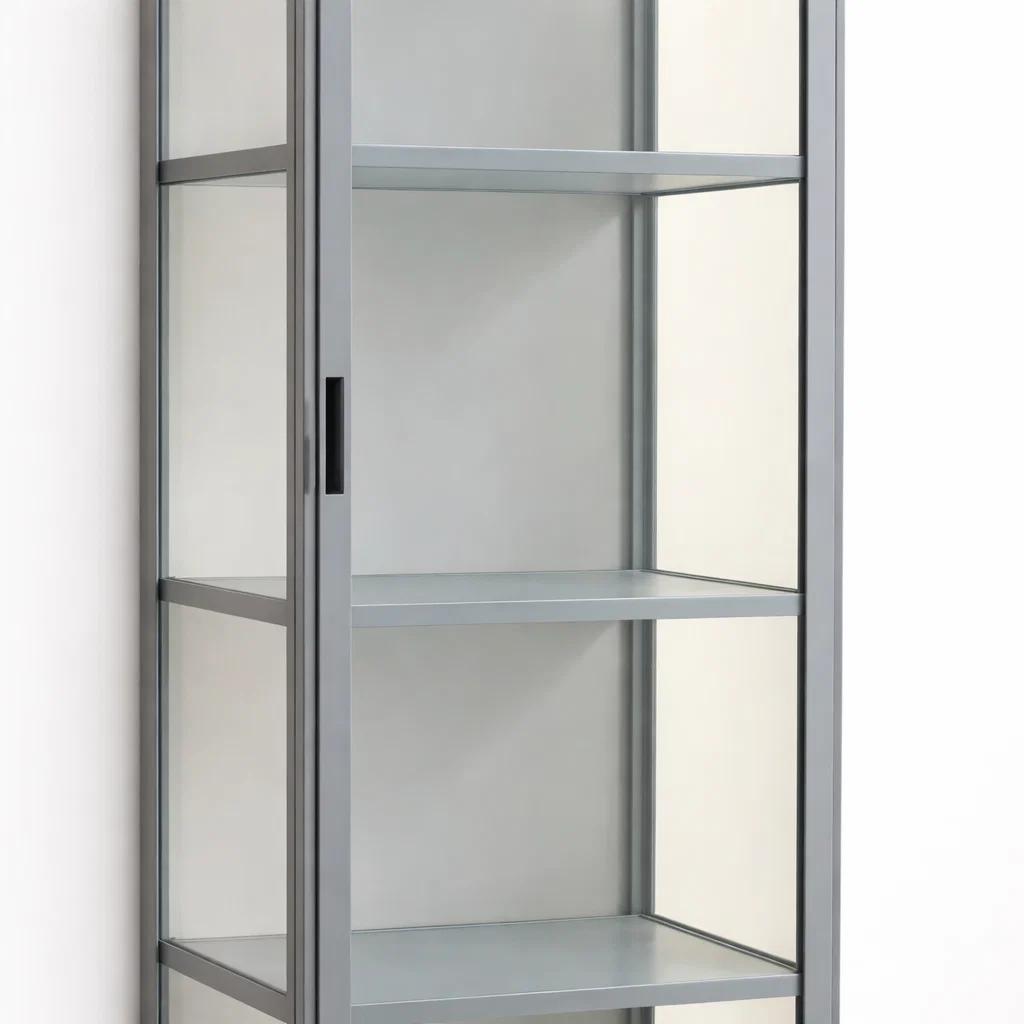 Vitrina BambooLine Estrecha con Puertas Acrílicas 5 Niveles 42x33x161