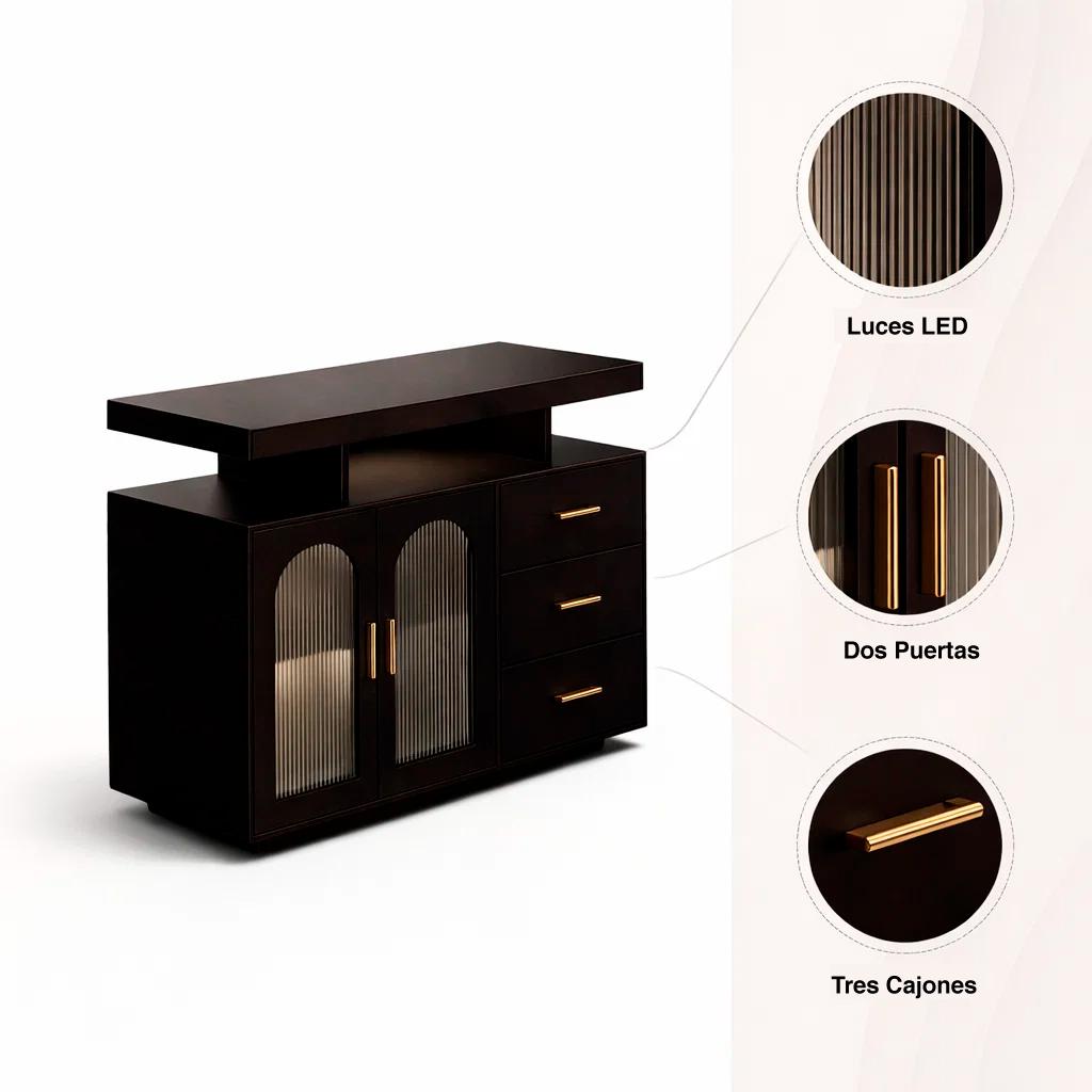 Mueble Cafetero GlassLight con LED