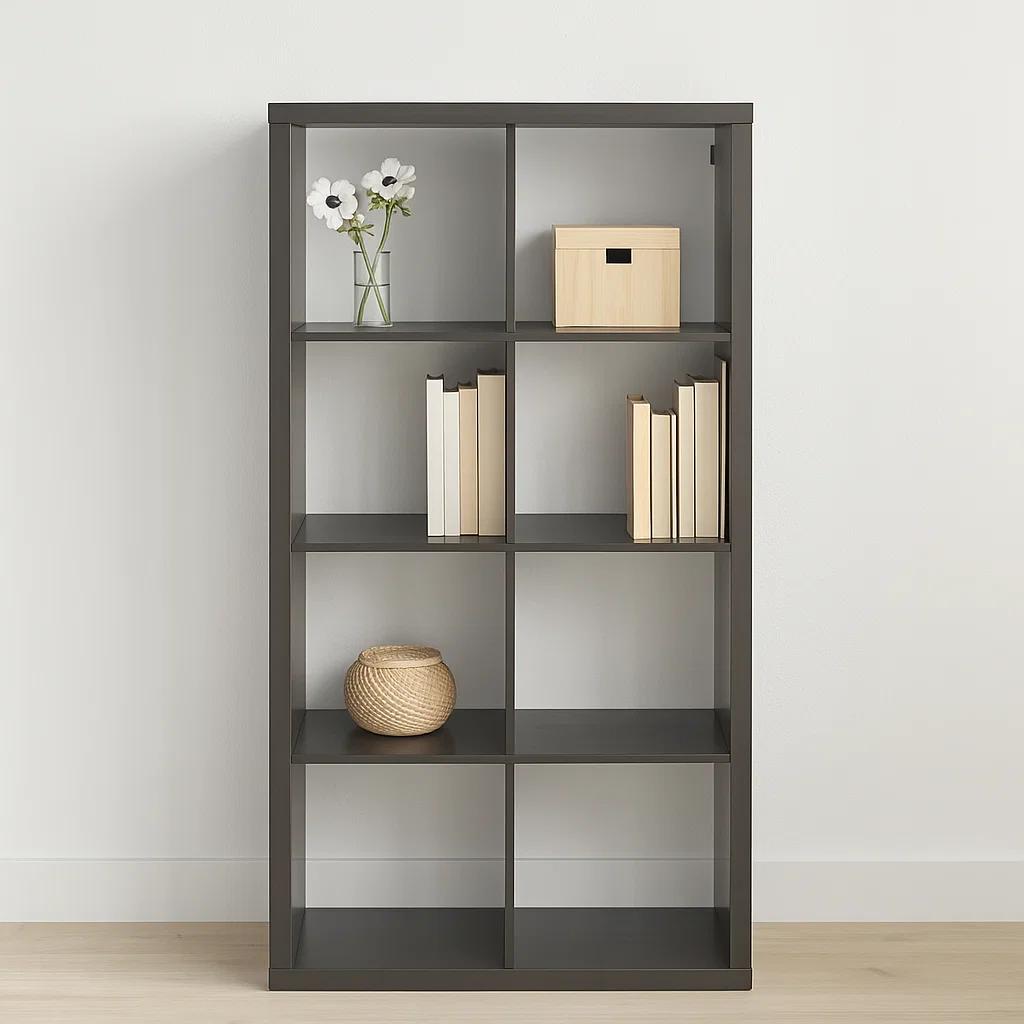 Estante Modular Zyno con 8 Compartimentos 39x76x146 - Negro