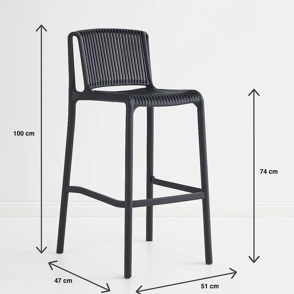 Taburete Alto Capri Polipropileno - Negro