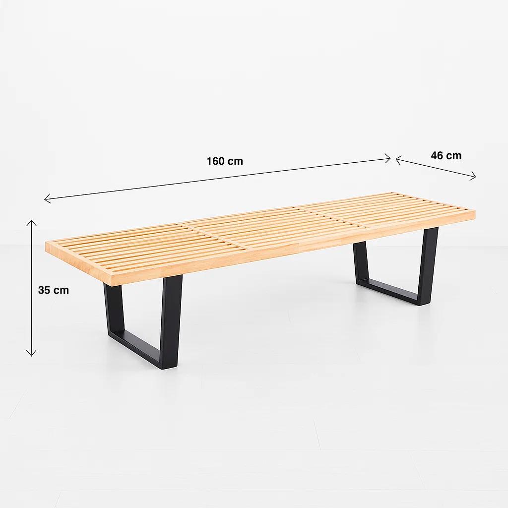 Banqueta de Madera y Metal George Nelson 160cm