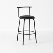 Taburete Alto Oslo Metal y Cuero Sintético - Negro