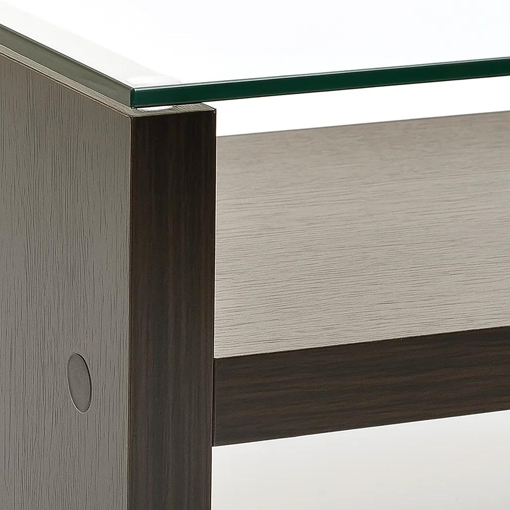 Mesa de centro moderna madera walnut wood vidrio