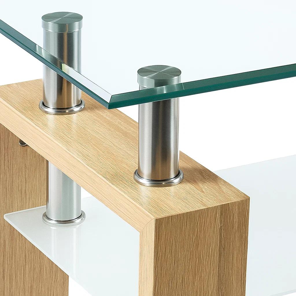Mesa de arrimo Rectangular de vidrio