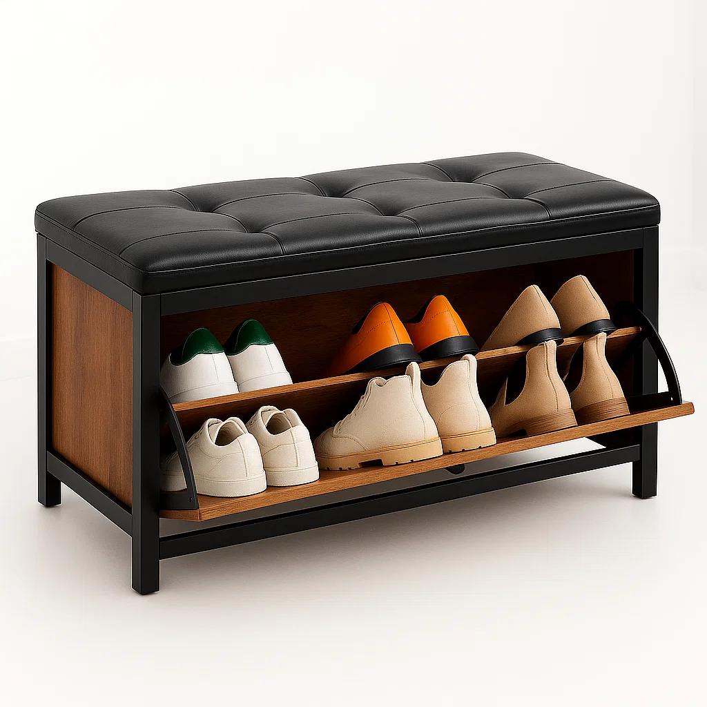 Banco Zapatero Industrial con Asiento Acolchado