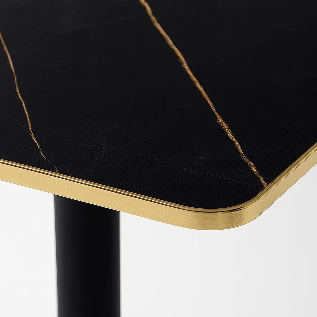Mesa Luxor de Mdf Efecto Marmol Negro con Dorado