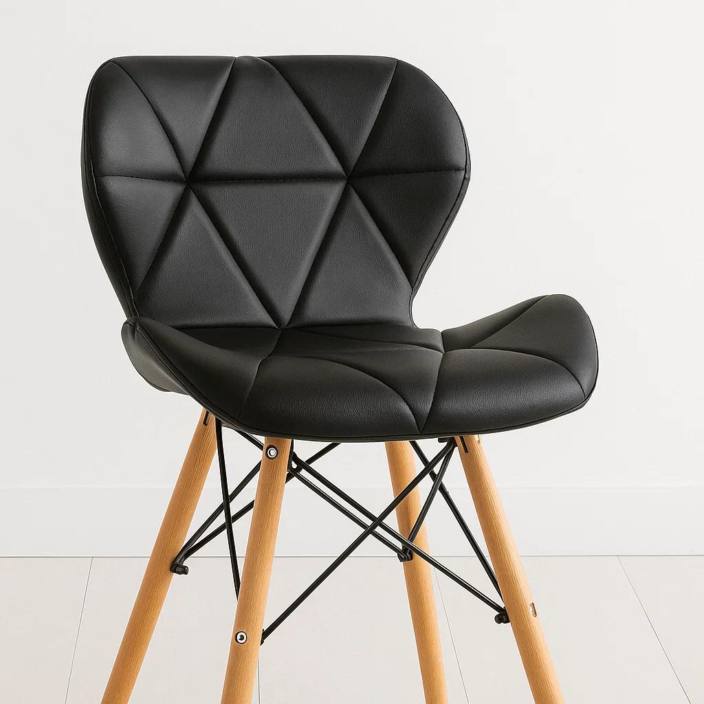 Silla Radar Acolchada Ecocuero - Negra