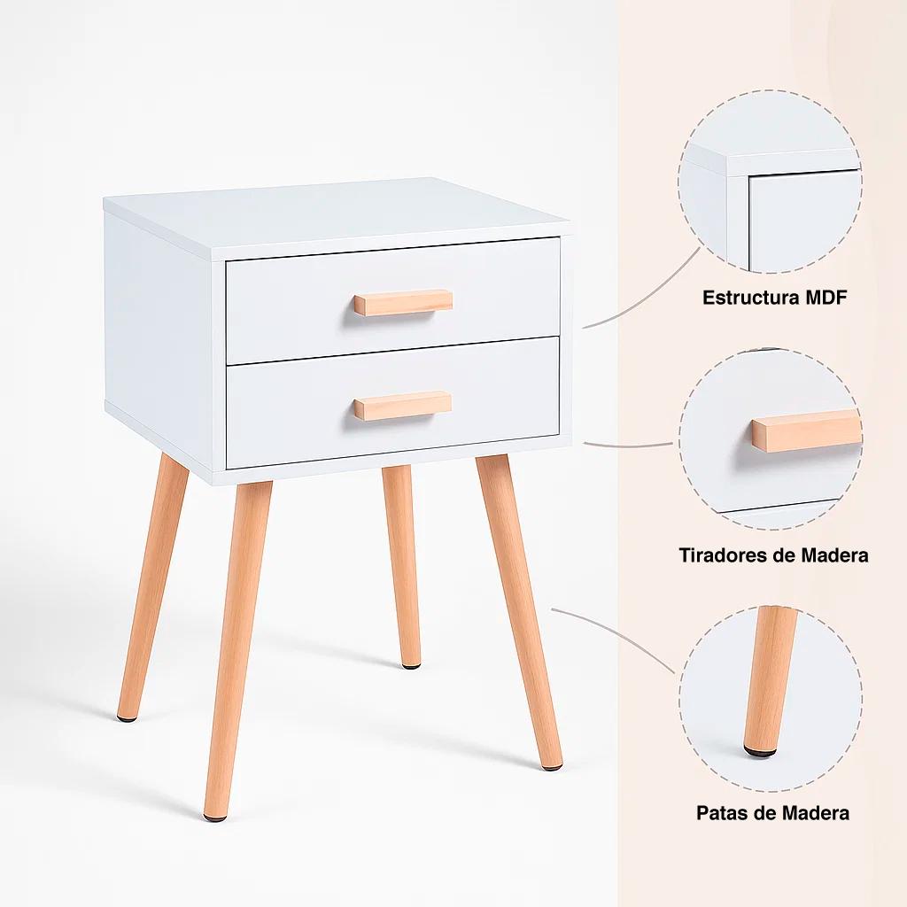 Velador Eames Doble 40x30x60 - Blanco