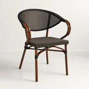 Silla Bistro Parisina Textileno con reposabrazos - Café Oscuro