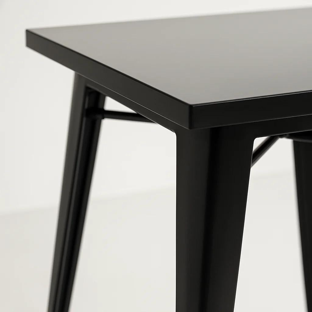 Mesa Tolix de Acero 80x80cm para Bar o Terraza o Restaurant - Negra
