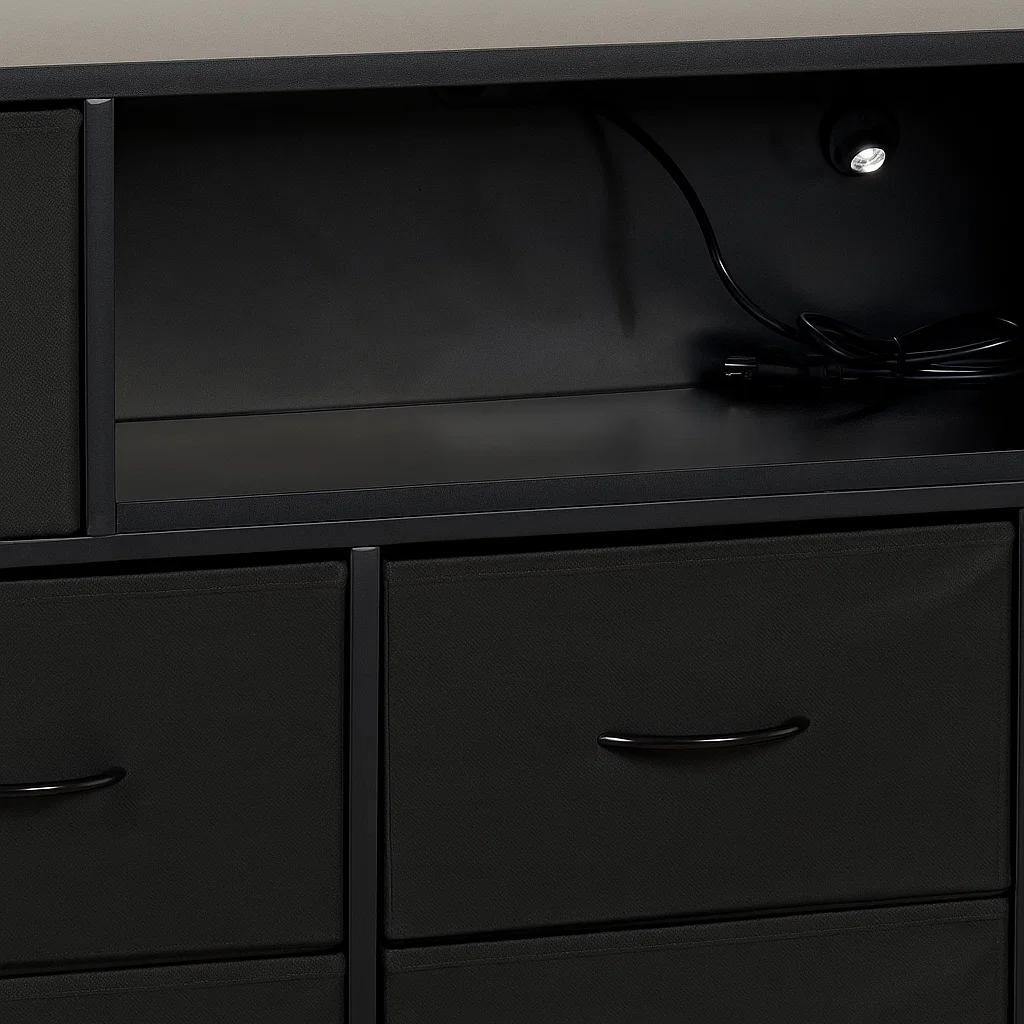 Mueble Organizador LED Xtreme Multimedia con Estación de Carga Integrada - Negro