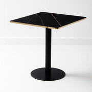 Mesa Luxor de Mdf Efecto Marmol Negro con Dorado