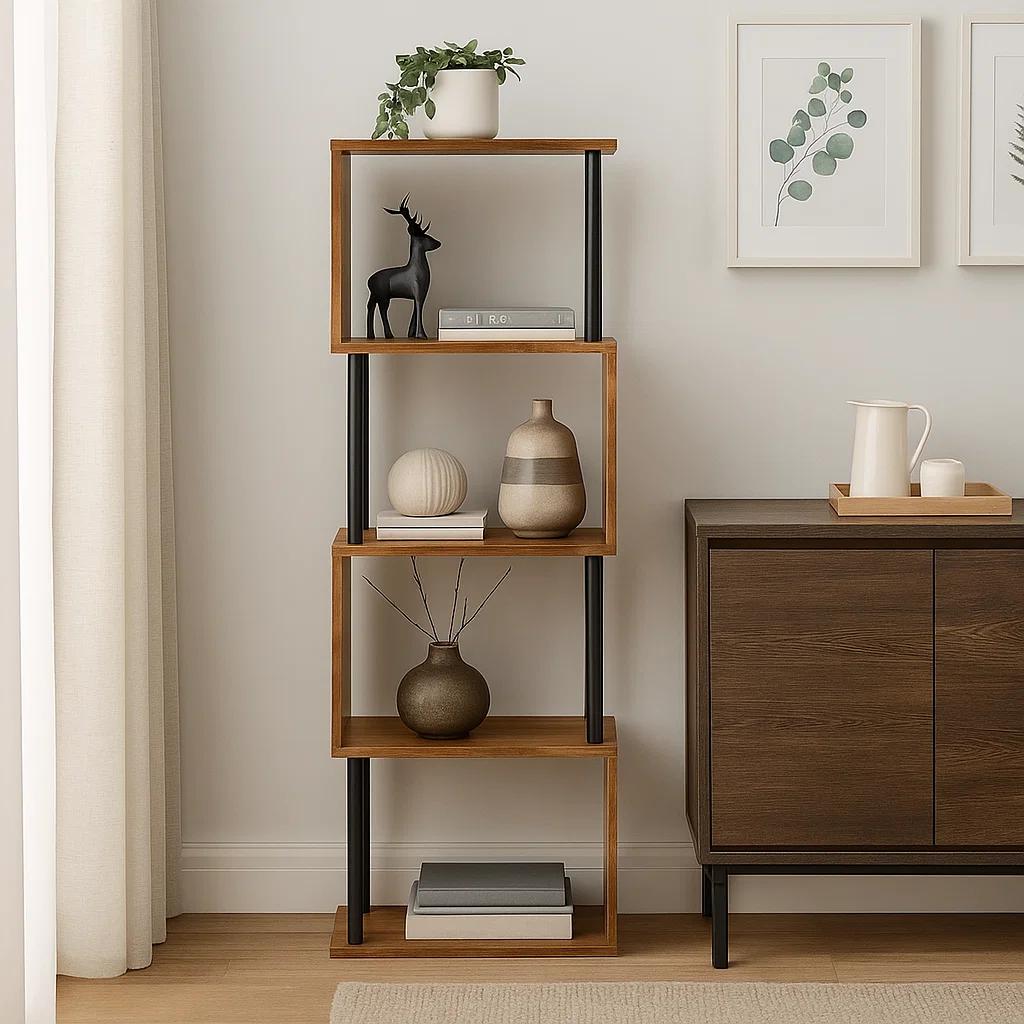 Estantería Decorativa 4 Niveles ZigZag Rack 24x38x124.5