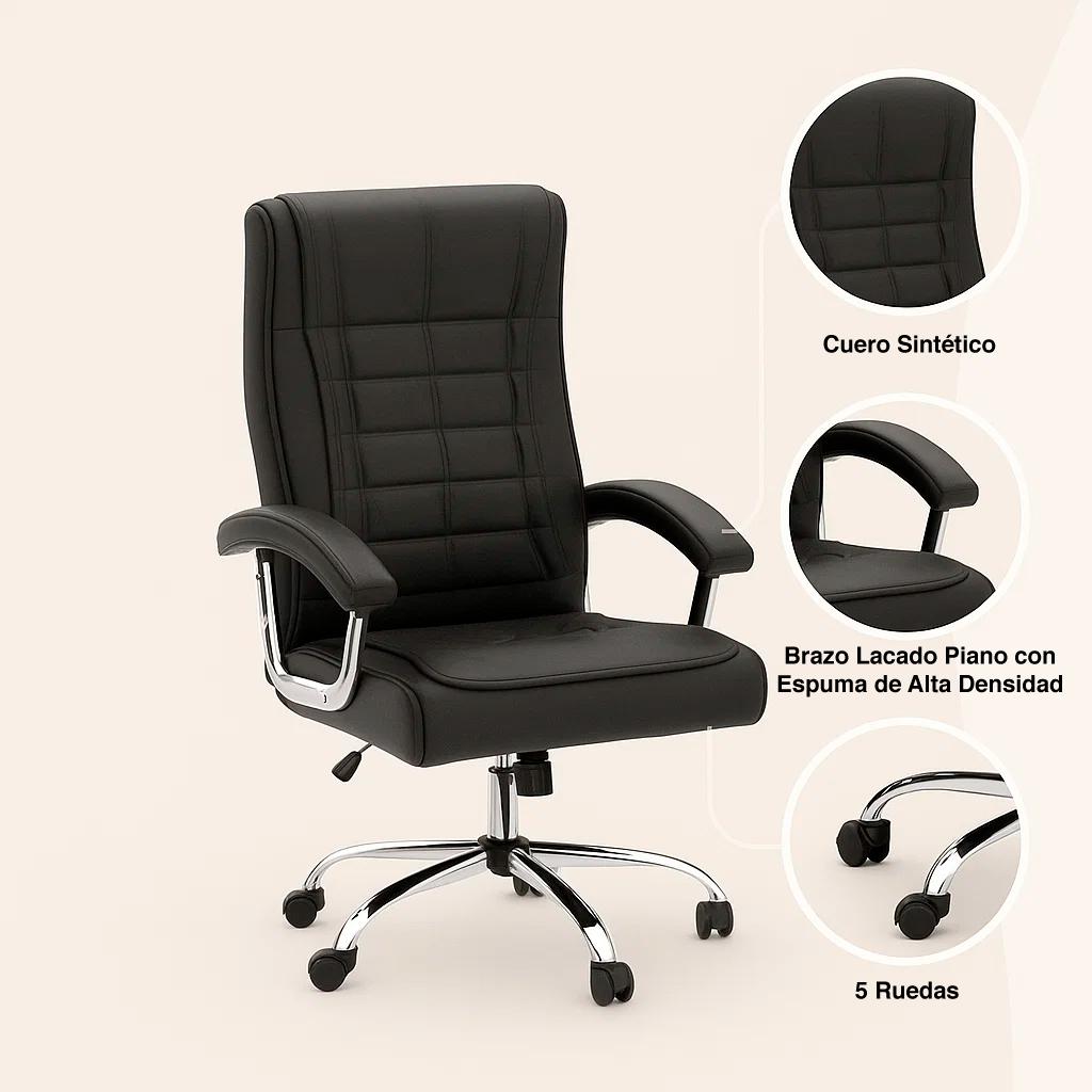 Silla Toscana Ejecutiva de Oficina  - Negro