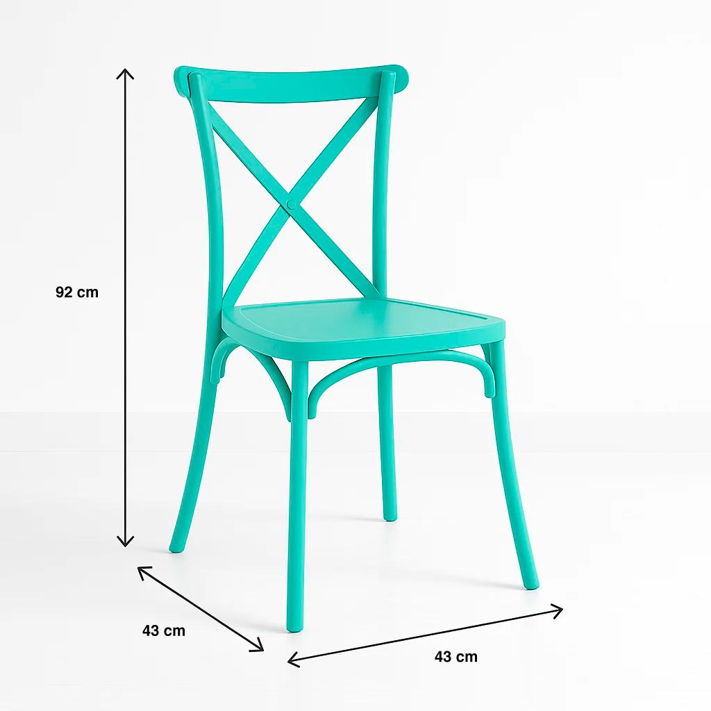 Silla Crossback Danubio de Terraza Exterior o Comedor - Menta