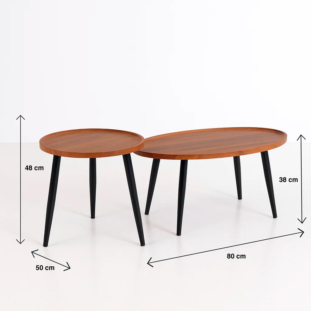 Set de Mesas de Centro Nido - Diseño Moderno de Madera y Metal