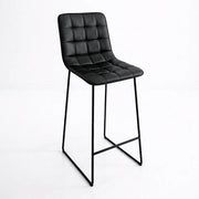 Taburete Milano Cuero Sintetico con Patas Metálicas Estilo Industrial