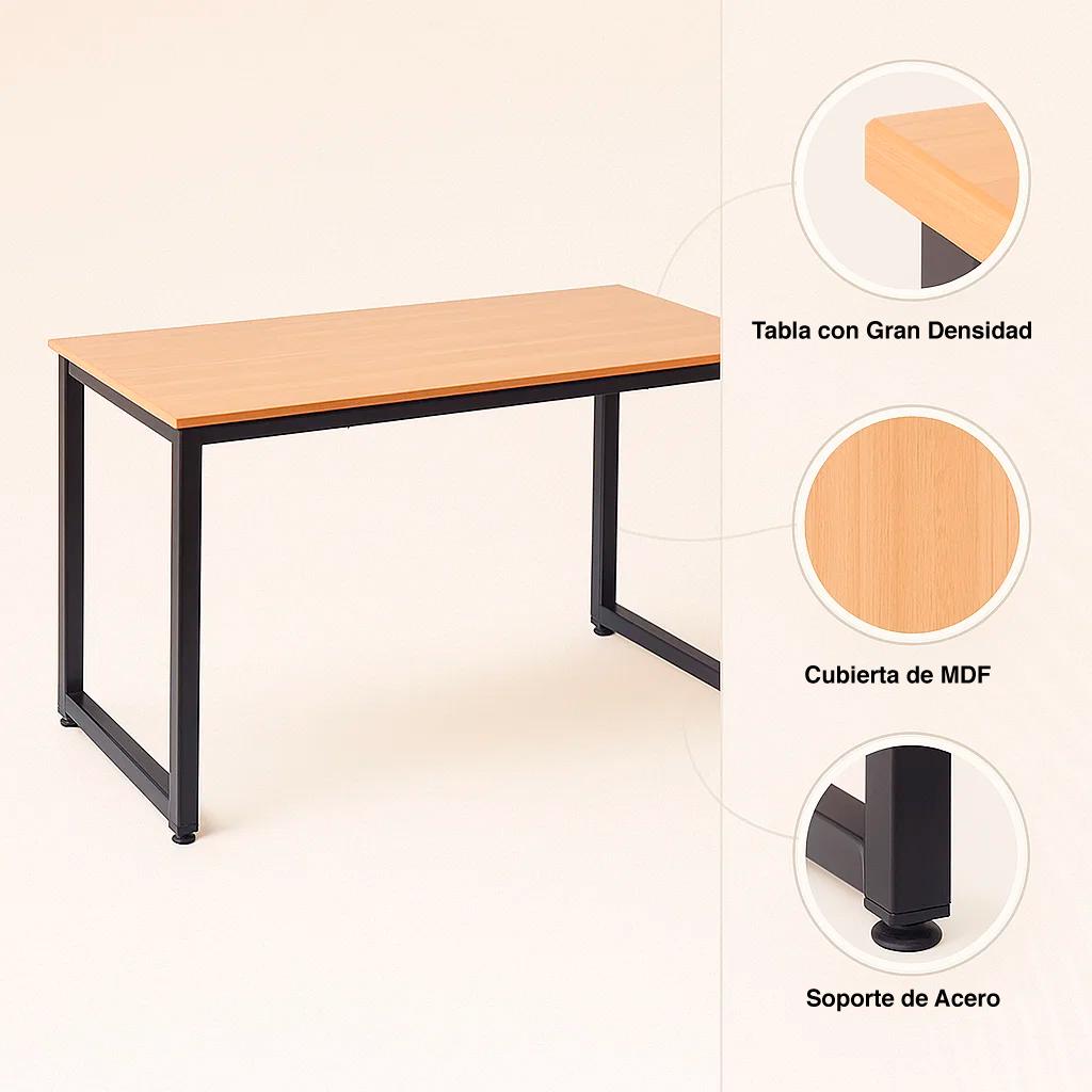 Escritorio Industrial Home Office - Madera Clara