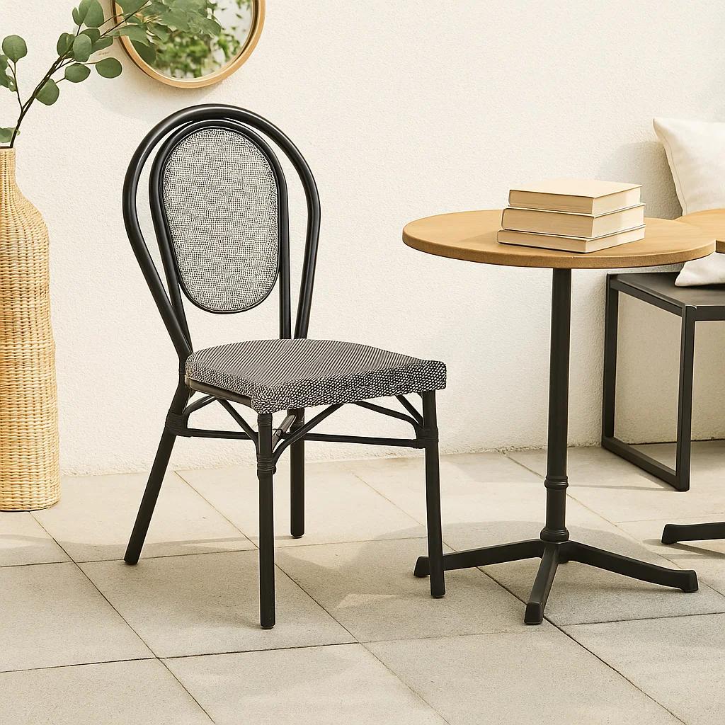 Silla Provence Parisina Rattan - Gris Claro