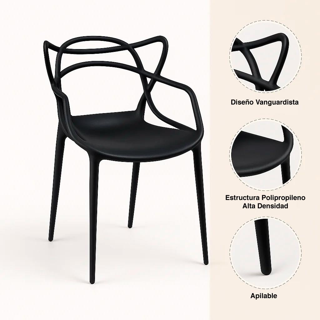 Silla de Terraza Exterior o comedor Master - Negra