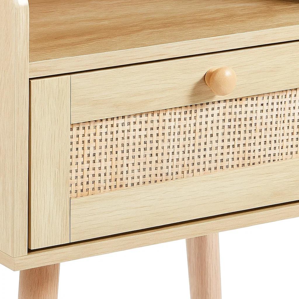 Velador Mesh Rattan con Cajon y Espacio 40x30x60