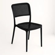 Silla de Restaurant o Terraza Comedor Hoffman Enrejada - Negra Completa