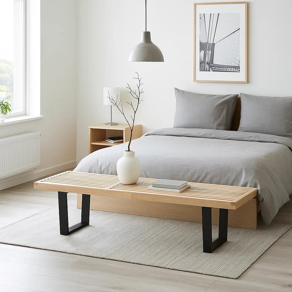 Banqueta de Madera y Metal George Nelson 160cm