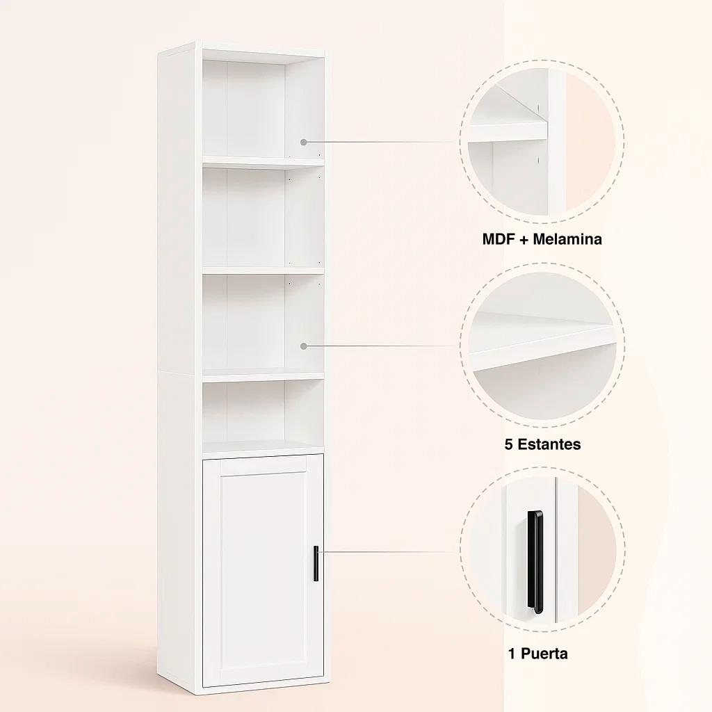 Librero MultiStore con Puerta - Blanco