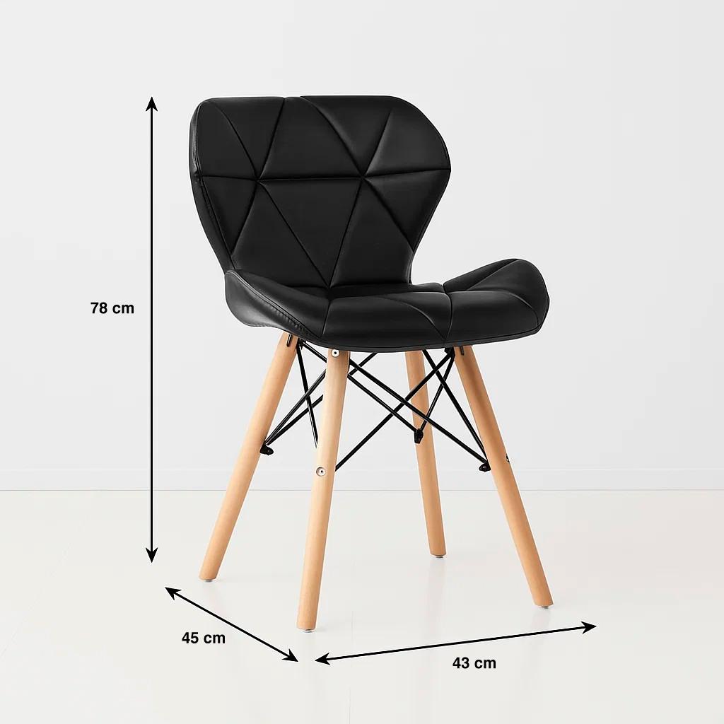 Silla Radar Acolchada Ecocuero - Negra