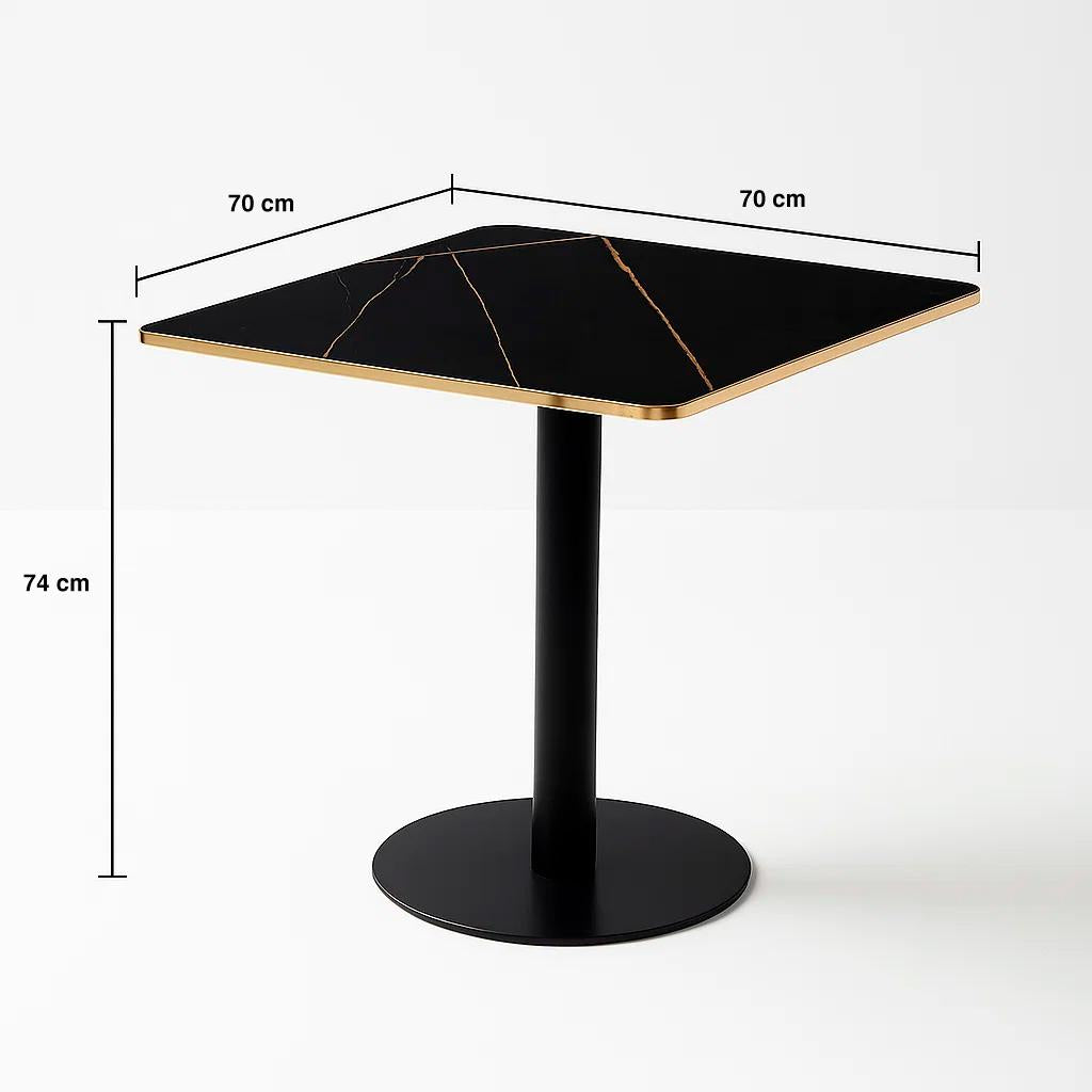 Mesa Luxor de Mdf Efecto Marmol Negro con Dorado